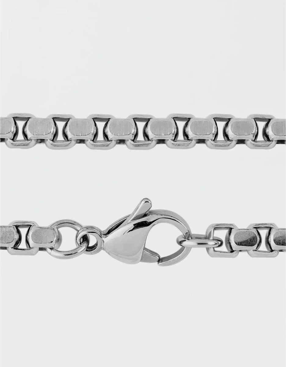 Bijoux American Eagle Polished Stainless Steel Box Chain Necklace Argent Homme | VRG-78092314